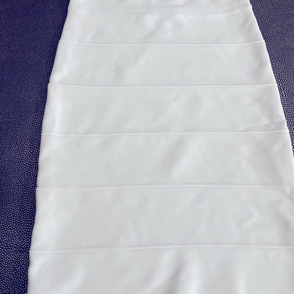 BCBGMaxazria Herve Leger style bandage skirt white